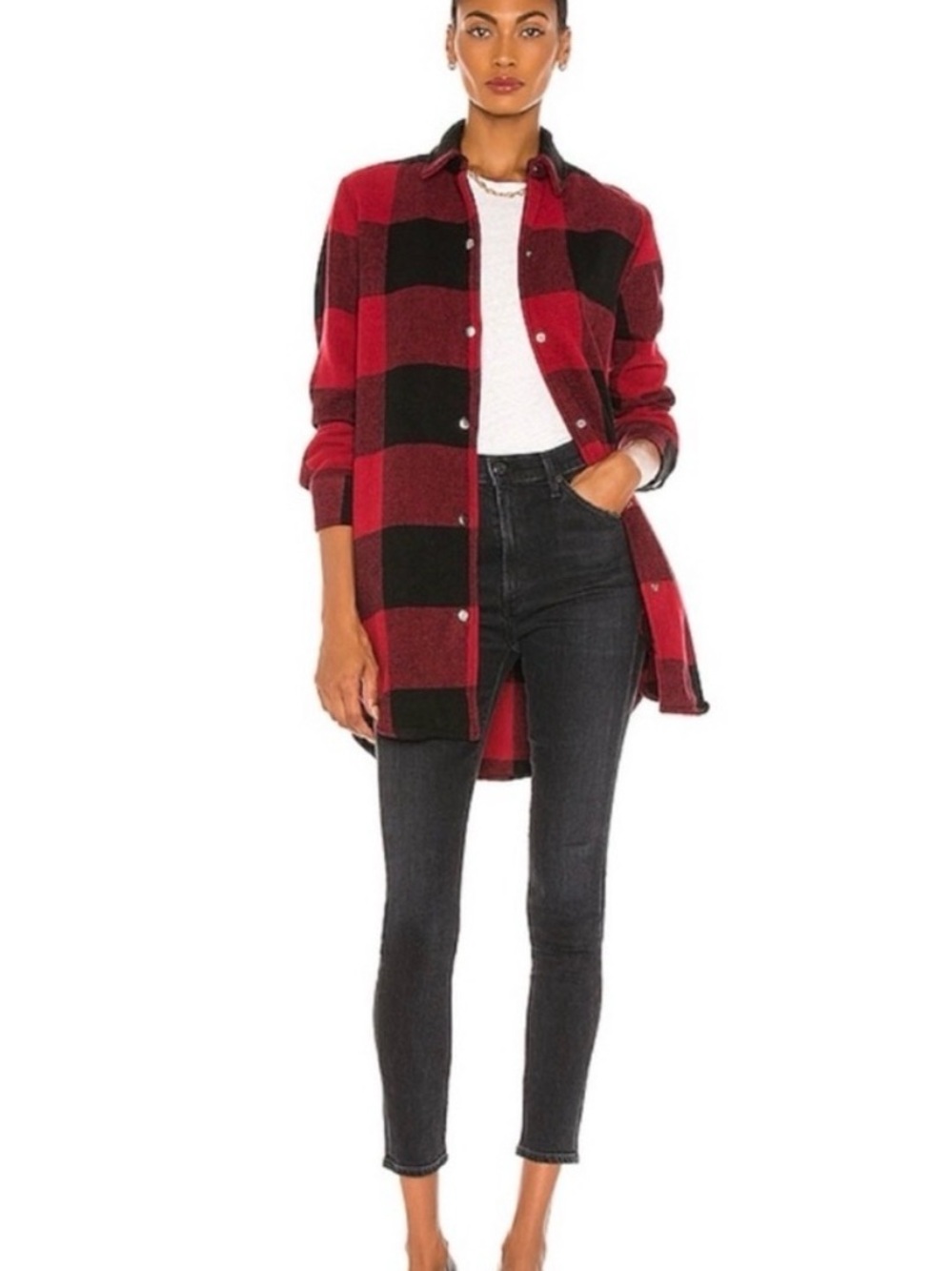 BB Dakota Burgundy and Black Buffalo Plaid Button-Down Shirt Jacket